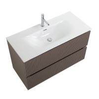 Мебель для ванной комнаты BelBagno Uno 100 подвесная, 2 ящика, матовая бежевая