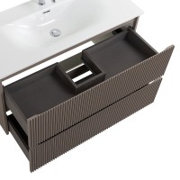 Мебель для ванной комнаты BelBagno Uno 100 подвесная, 2 ящика, матовая бежевая