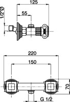 Смеситель для душа Cezares Olimp DS 01 M