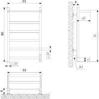 Полотенцесушитель электрический Двин Fj Plaza Neo 80/50 черный