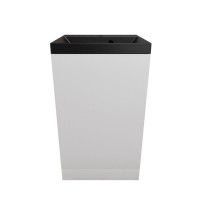 Тумба с раковиной Style Line Моно 50 напольная, белый софт, раковина Asti 50 антрацит