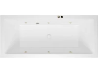 Акриловая ванна Excellent Heaven Slim Soft 180x80 см, встраиваемая, с гидромассажем, белая, с каркасом, со сливом-переливом, фурнитура бронза
