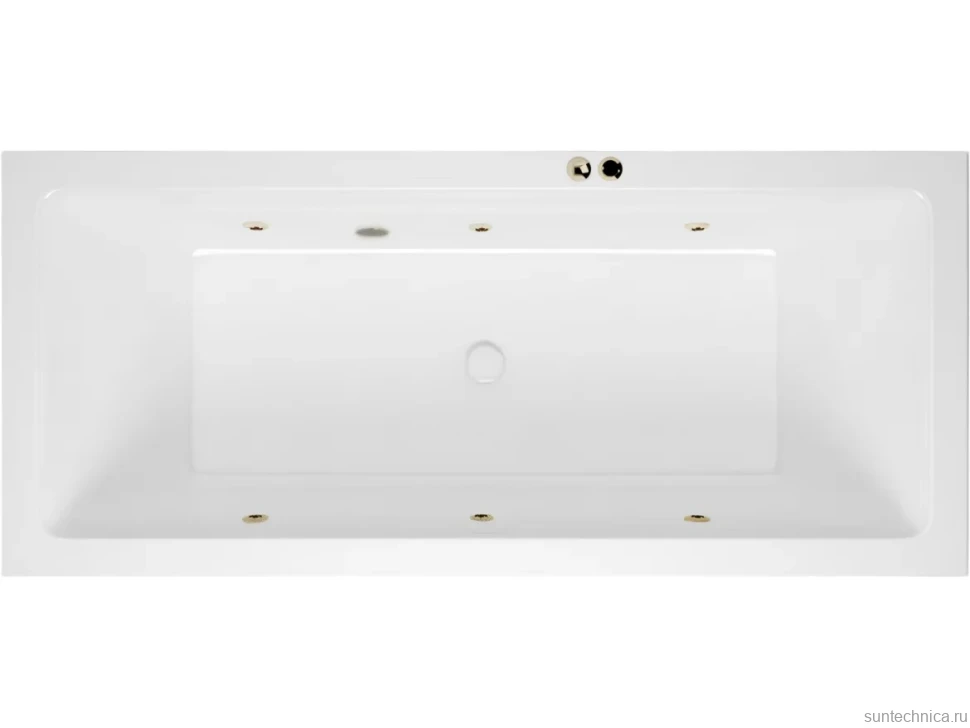 Акриловая ванна Excellent Heaven Slim Soft 180x80 см, встраиваемая, с гидромассажем, белая, с каркасом, со сливом-переливом, фурнитура бронза