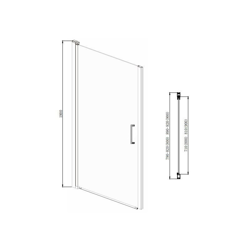 Душевая дверь Azario Alberta 80х190 цвет профиля серебро AZ-NK6211 800
