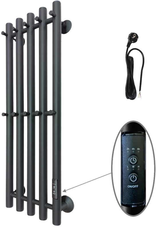 Полотенцесушитель электрический Маргроид Inaro 80х24 черный матовый