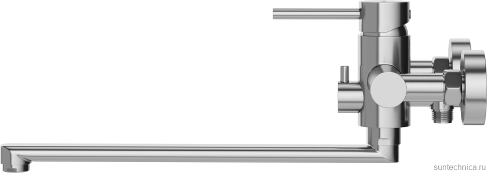 Смеситель с длинным изливом для ванны STWORKI Киркенес S45115S сталь