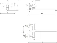 Смеситель с длинным изливом для ванны STWORKI Киркенес S45115S сталь