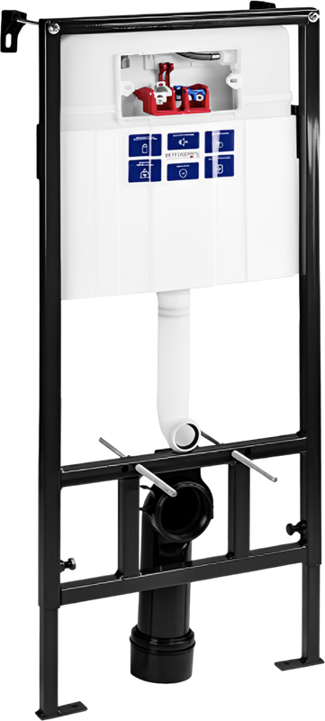 Комплект Инсталляция BETTOSERB Sava Fix Slim 40006456 + Кнопка Duo 40006463 цвет матовый черный, глянцевый хром