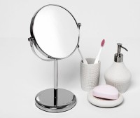 Косметическое зеркало Wasserkraft без подсветки, двухстороннее, хром