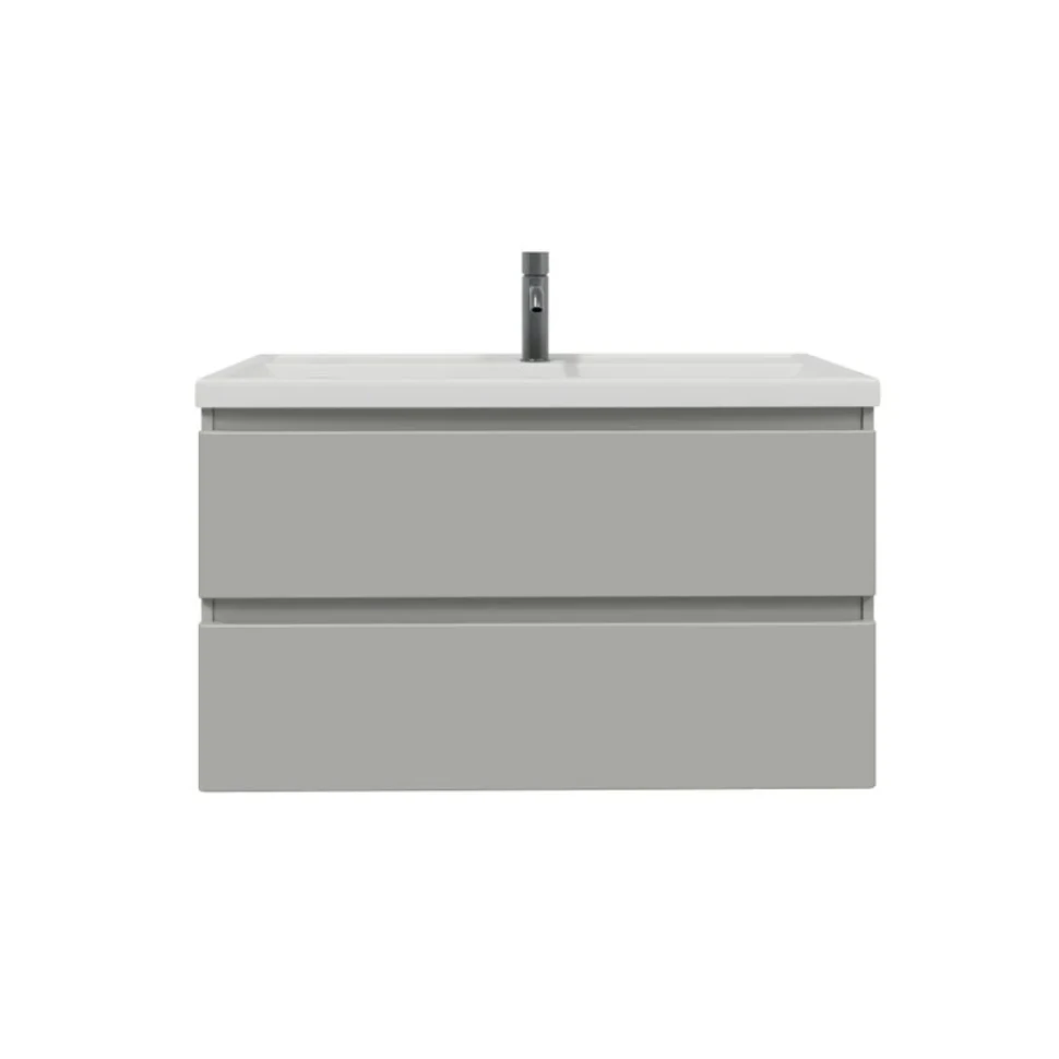Тумба с раковиной SanStar Riana 100 подвесная, grey, раковина Фостер 100