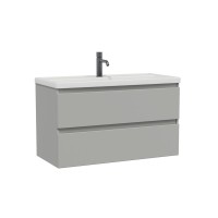 Тумба с раковиной SanStar Riana 100 подвесная, grey, раковина Фостер 100