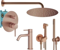 Комплект для ванной Plumberia Selection Ixo KITZXO18RS53 С ВНУТРЕННЕЙ ЧАСТЬЮ, медь брашированная