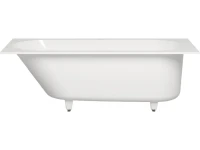 Ванна из искусственного камня Salini Ornella Kit S-Sense 160x70 см, встраиваемая, матовая белая, на ножках, с донным клапаном