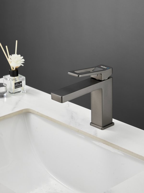 Смеситель для раковины Haiba HB10732-3 оружейная сталь