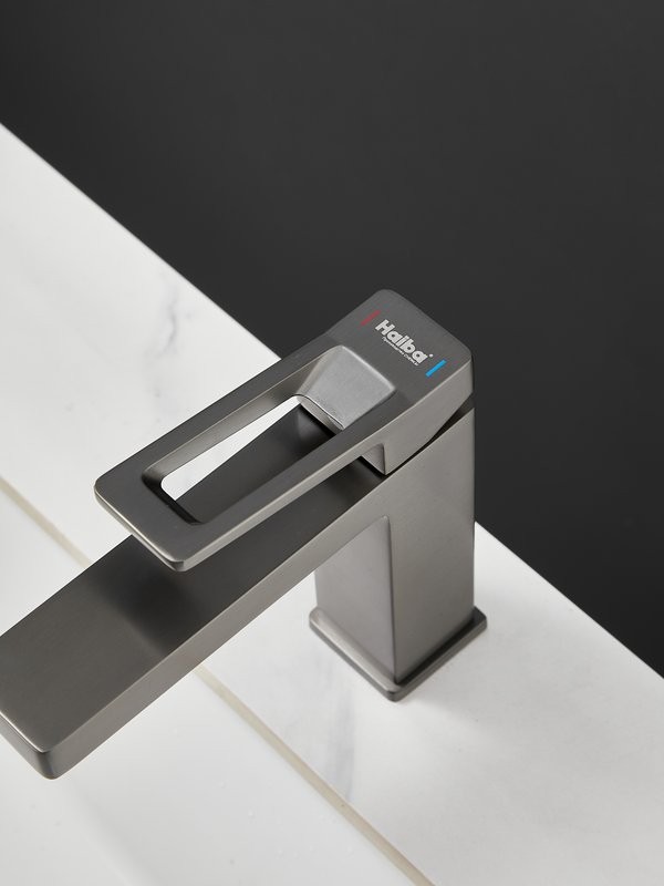 Смеситель для раковины Haiba HB10732-3 оружейная сталь