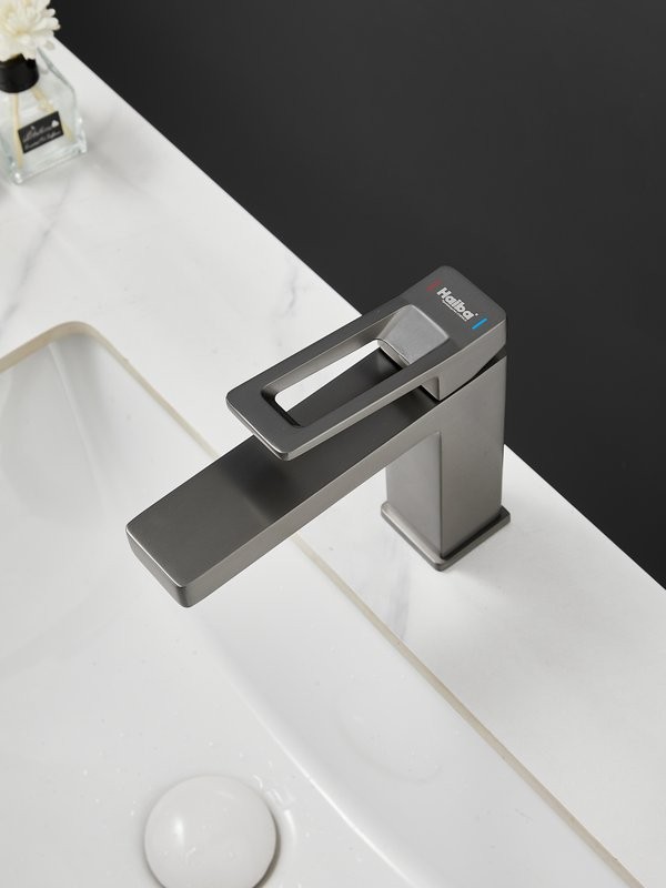 Смеситель для раковины Haiba HB10732-3 оружейная сталь