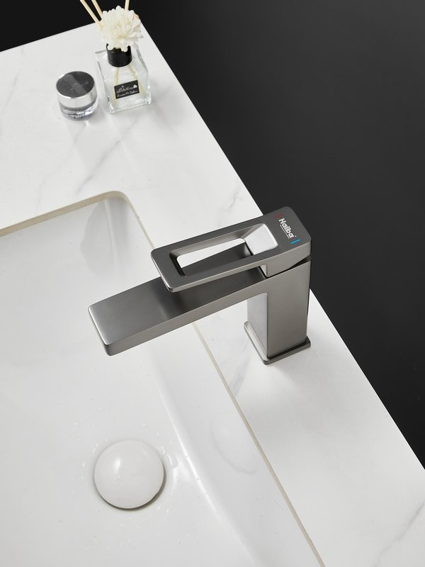 Смеситель для раковины Haiba HB10732-3 оружейная сталь