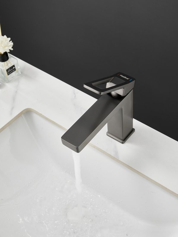 Смеситель для раковины Haiba HB10732-3 оружейная сталь