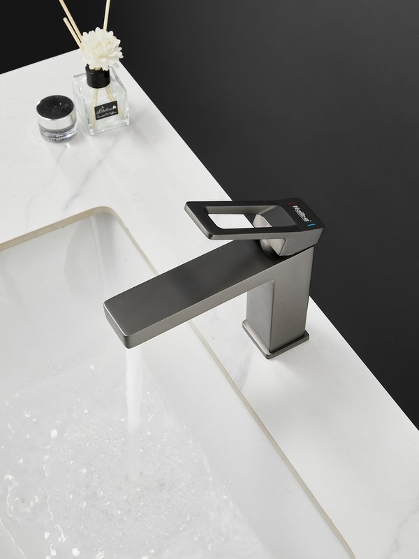 Смеситель для раковины Haiba HB10732-3 оружейная сталь