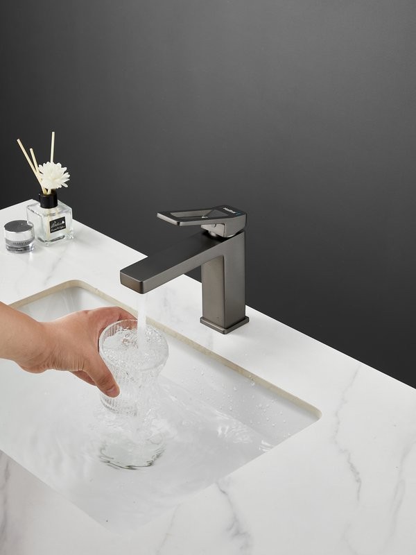 Смеситель для раковины Haiba HB10732-3 оружейная сталь