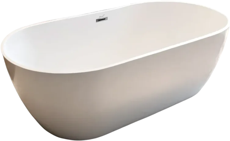 Акриловая ванна Ceruttispa SKYE170 170x75 см, отдельностоящая, белая, овальная, с каркасом, со сливом-переливом, с донным клапаном