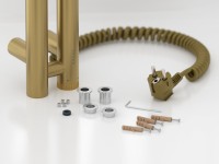 Полотенцесушитель электрический Сунержа Нюанс 4.0 32-0881-1253 120x10 см, подключение справа, скрытое подключение справа, золотой шелк, I-образный