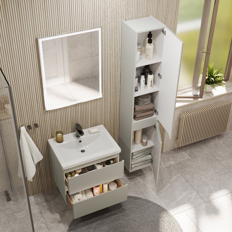 Шкаф-пенал для ванной SanStar Riana 30 grey