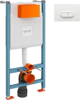 Система инсталляции для унитазов VitrA V-Fix Core 732-5800-01 с кнопкой смыва  Loop 740-0500 белой глянцевой