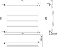 Полотенцесушитель водяной Стилье Минор 00602-6080 65x80 см, глянцевый хром, лесенка