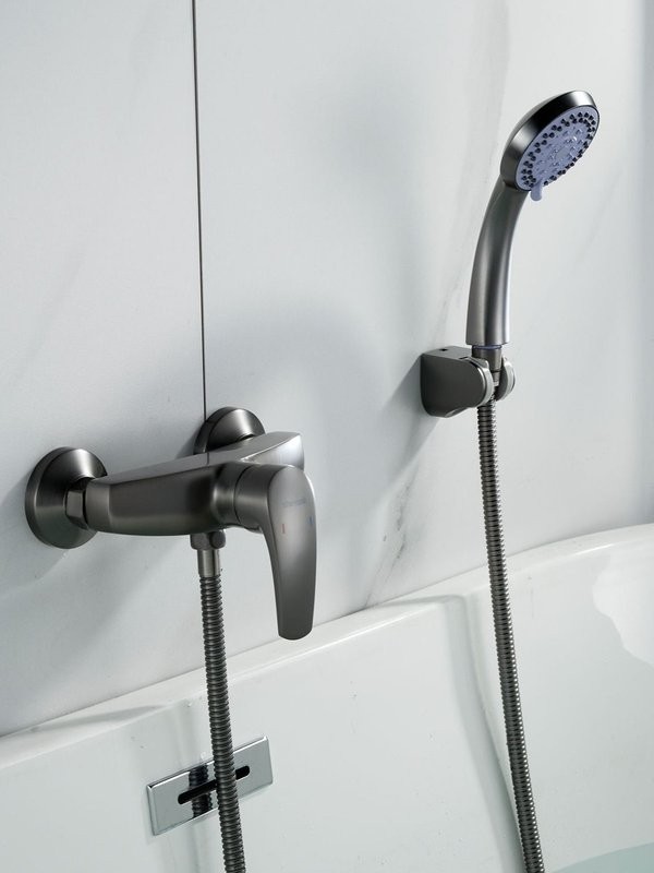 Смеситель для душа с лейкой Shevanik S5016T, оружейная сталь