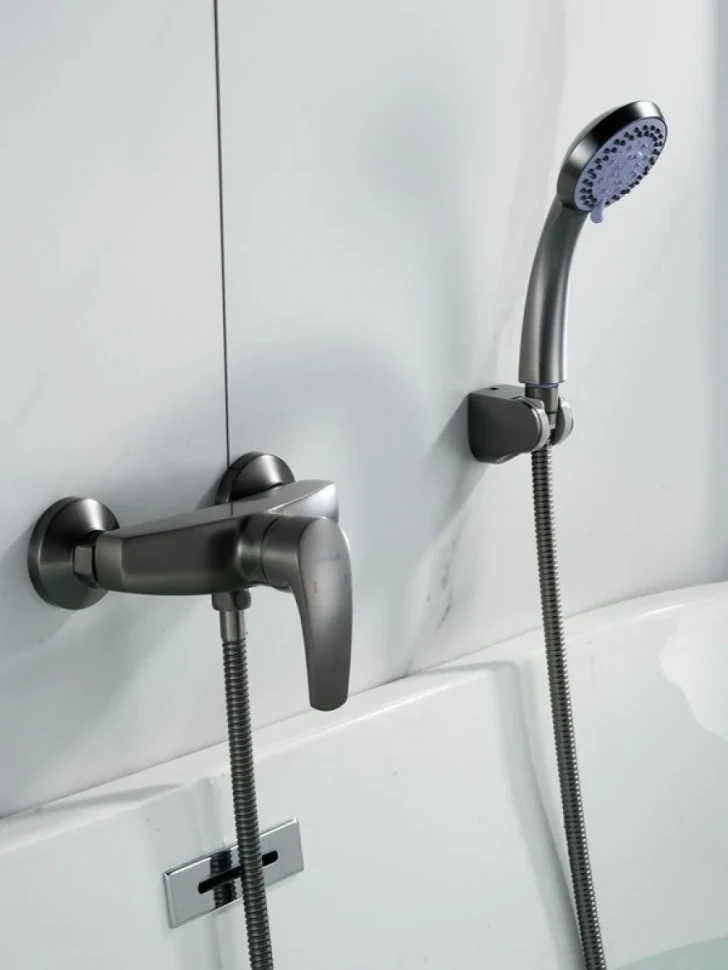 Смеситель для душа с лейкой Shevanik S5016T, оружейная сталь