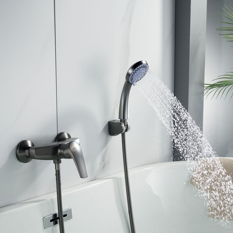 Смеситель для душа с лейкой Shevanik S5016T, оружейная сталь