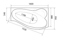 Акриловая ванна 1MarKa Gracia R Премиум 160x95 см, угловая, правая, пристенная, белая, асимметричная, с каркасом, с экраном, с сиденьем, со сливом-переливом