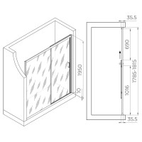 Душевая дверь в нишу RGW Passage PA-017 180х195, профиль хром
