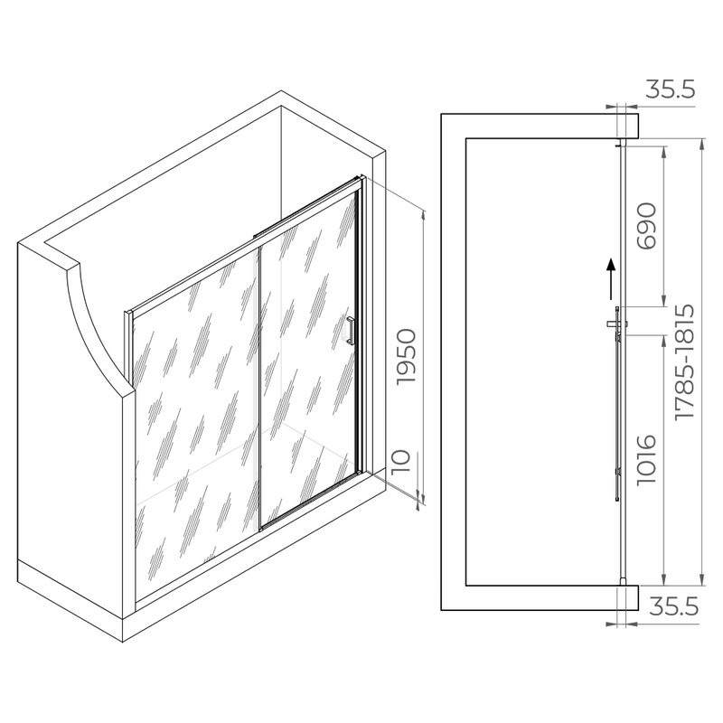 Душевая дверь в нишу RGW Passage PA-017 180х195, профиль хром