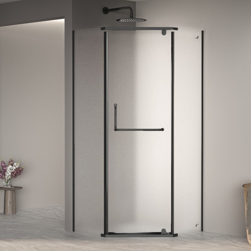 Душевой уголок RGW Passage PA-081B 80х80, профиль черный, стекло матовое