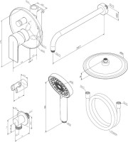 Душевой комплект Damixa Apollo 947520000 С ВНУТРЕННЕЙ ЧАСТЬЮ, хром