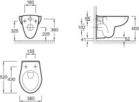 Унитаз подвесной Jacob Delafon Brive E4345G, крышка 017503 с микролифтом, петли хром