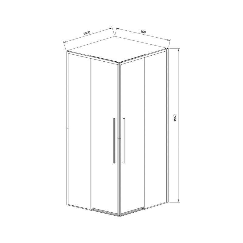 Душевой уголок Vincea Slim-N VSS-4SN9010CLG 100х90, профиль брашированное золото, стекло прозрачное