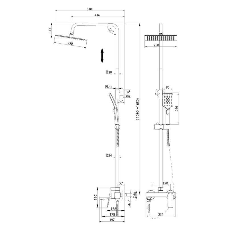 Душевая стойка Grossman Cosmo 500.K35.02.100