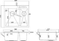Мойка кухонная Zorg Light ZL R 590-2-510-L L, нержавеющая сталь
