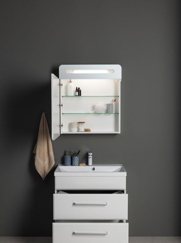 Мебель для ванной комнаты Aquanet Лукка 58 белая глянцевая