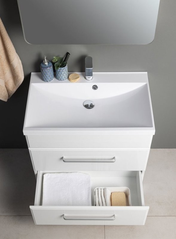 Мебель для ванной комнаты Aquanet Лукка 58 белая глянцевая