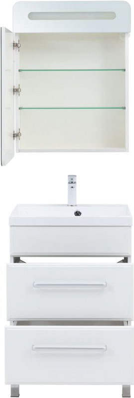 Мебель для ванной комнаты Aquanet Лукка 58 белая глянцевая