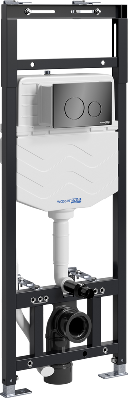 Система инсталляции для унитазов Wasserkraft Alme 15TLT.010.ME.PB02 с кнопкой смыва черной