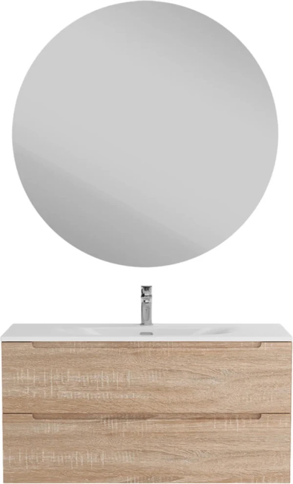 Мебель для ванной комнаты BelBagno Etna 100 rovere bianco, раковина BB-8099-120-2