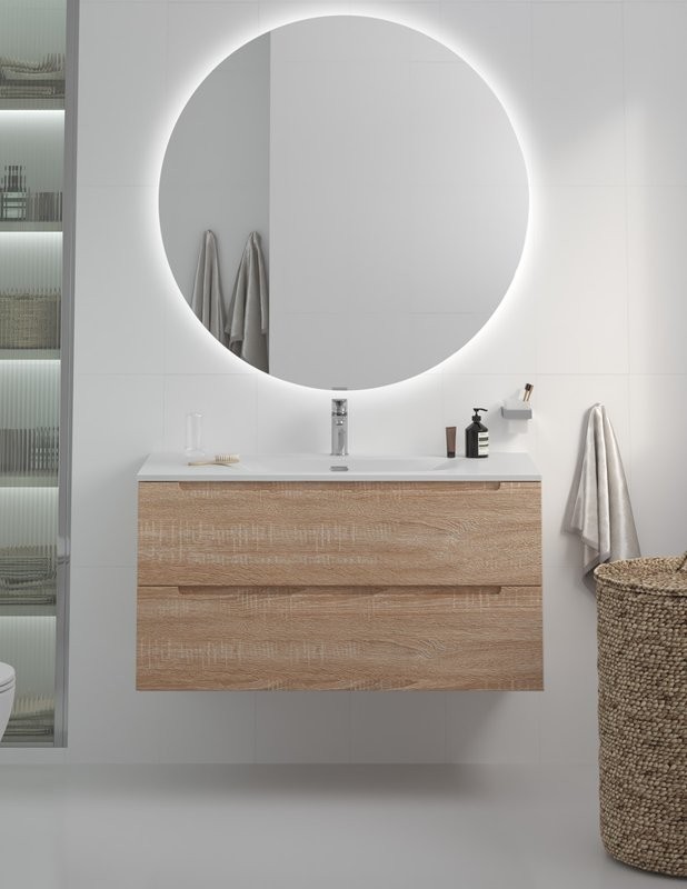 Мебель для ванной комнаты BelBagno Etna 100 rovere bianco, раковина BB-8099-120-2