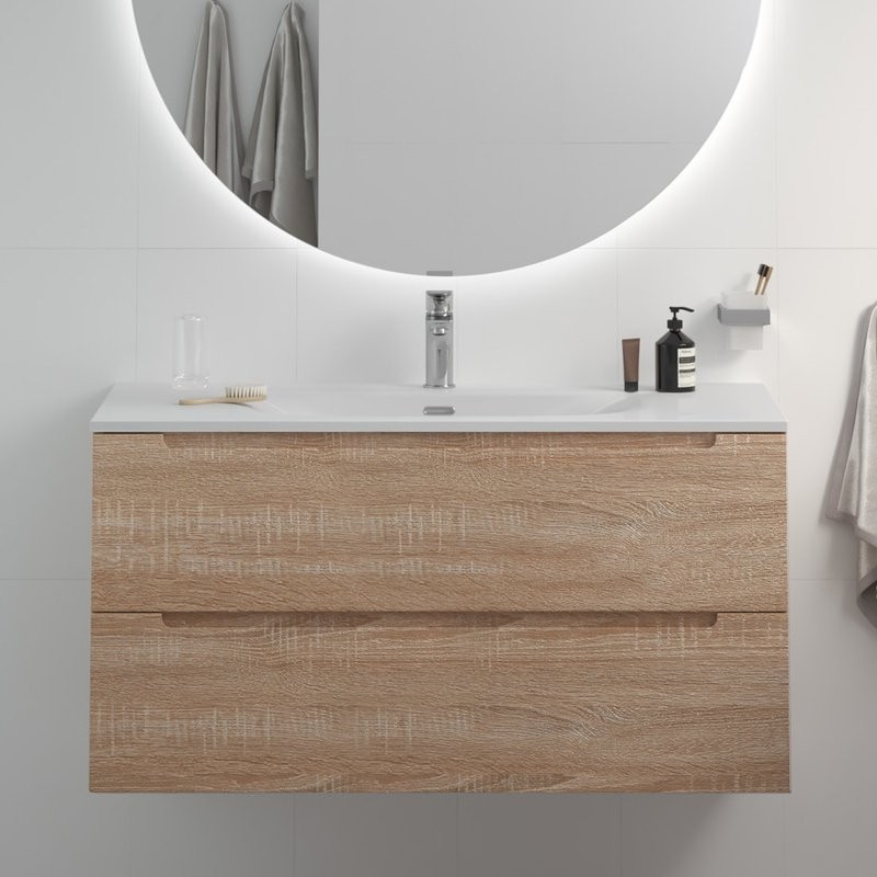 Мебель для ванной комнаты BelBagno Etna 100 rovere bianco, раковина BB-8099-120-2