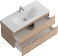 Мебель для ванной комнаты BelBagno Etna 100 rovere bianco, раковина BB-8099-120-2