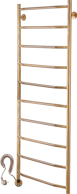 Полотенцесушитель электрический Secado Агата 1 105x55 см, подключение слева, бронза, лесенка, латунь